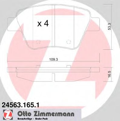 24563.165.1 ZIMMERMANN  Комплект тормозных колодок, дисковый тормоз