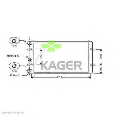 31-0033 KAGER  Радиатор, охлаждение двигателя