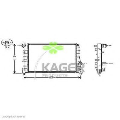 31-0066 KAGER  Радиатор, охлаждение двигателя