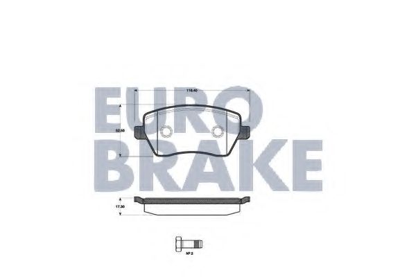 5502222258 EUROBRAKE  Комплект тормозных колодок, дисковый тормоз